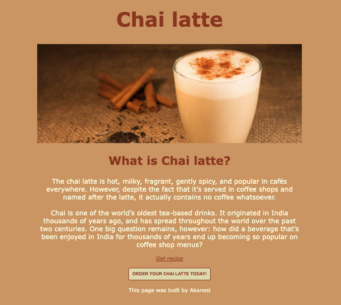 chailatte-landing page