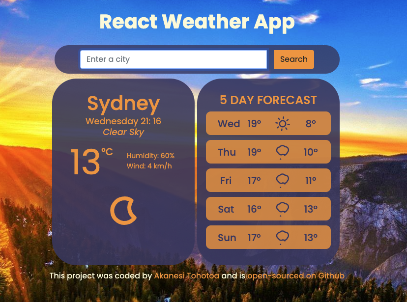 react weather app